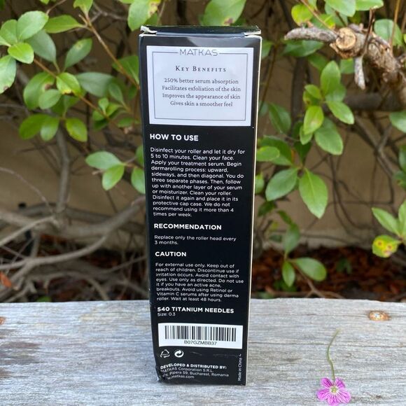 NIB New MATKAS Microneedle Skin Derma Roller for Face, Hair, Scalp or Beard - Picture 3 of 6